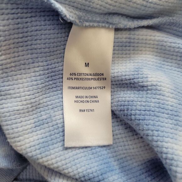 Splendid Sky Blue Tie Dye Cropped Thermal Top Size M - Picture 4 of 5